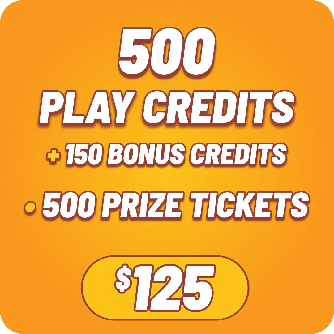 650 Play Credits + 500 Prize Tickets